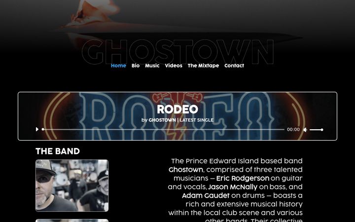 Screenshot of ghostownband.ca
