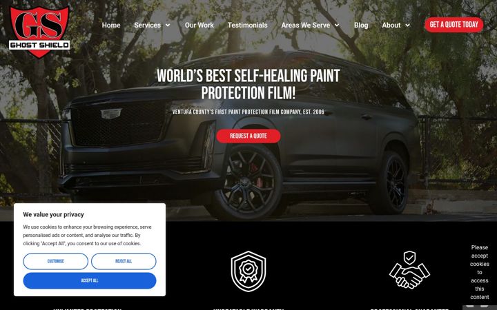 Screenshot of ghostshieldfilm.com