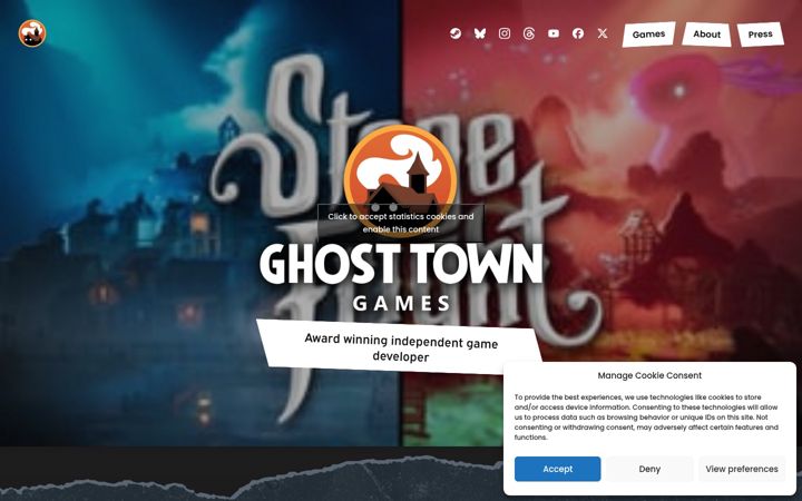 Screenshot of ghosttowngames.com