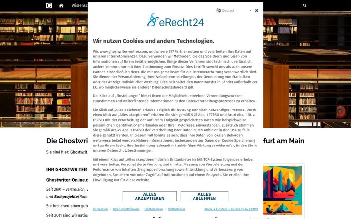 Screenshot of ghostwriter-online.com