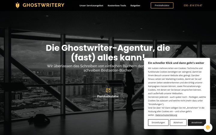 Screenshot of ghostwritery.de
