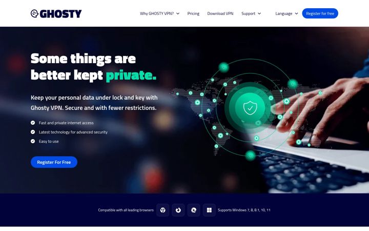 Screenshot of ghosty.com