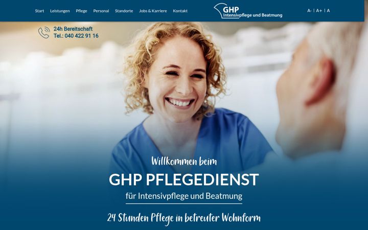 Screenshot of ghp-pflegedienst.de