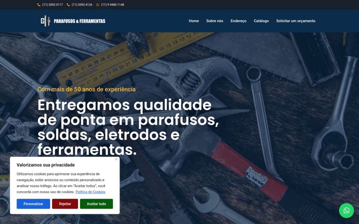 Screenshot of ghparafusosesoldas.com.br
