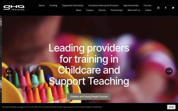 Screenshot of ghqtraining.co.uk