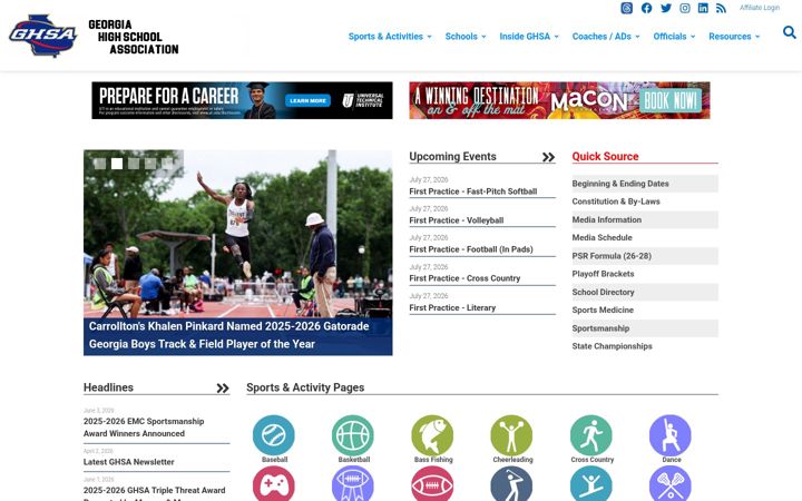 Screenshot of ghsa.net