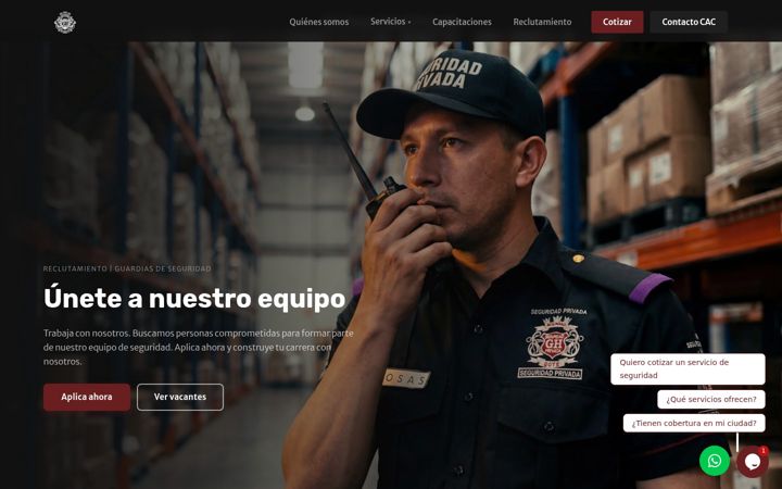 Screenshot of ghseguridadprivada.com