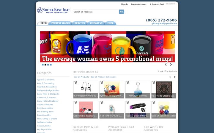 Screenshot of ghtapparel.com