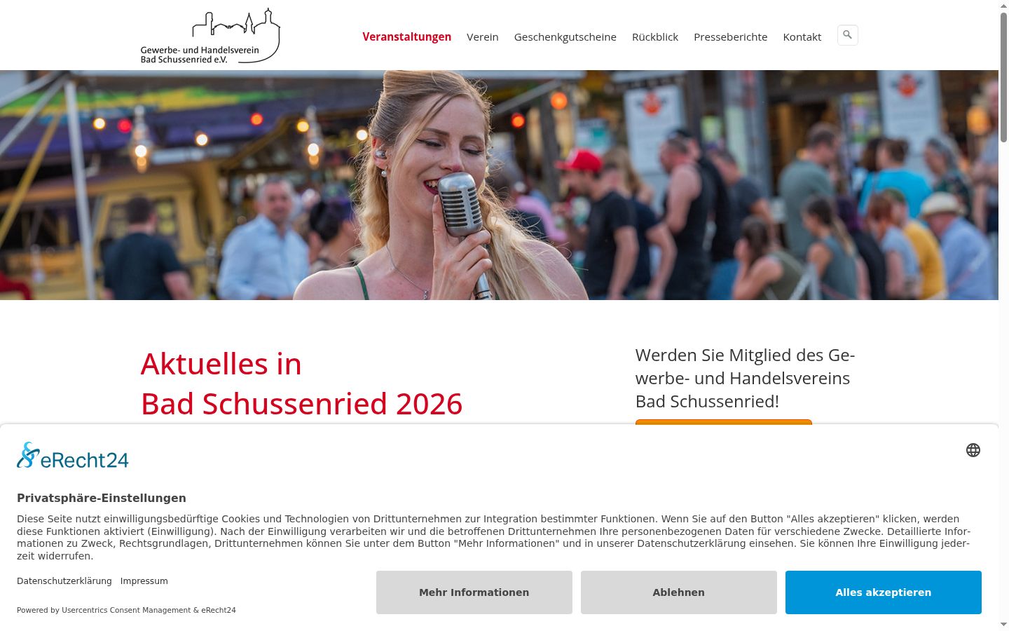 Screenshot del banner di consenso mostrato prima di qualsiasi interazione