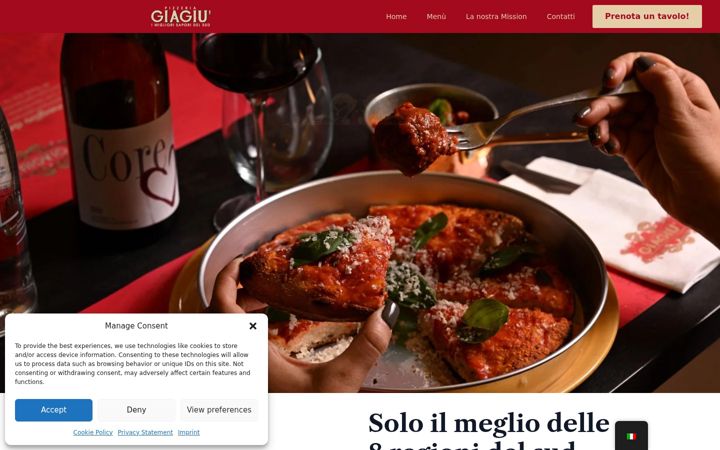 Screenshot of giagiupizzeria.it