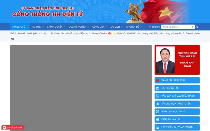 Screenshot of gialai.gov.vn
