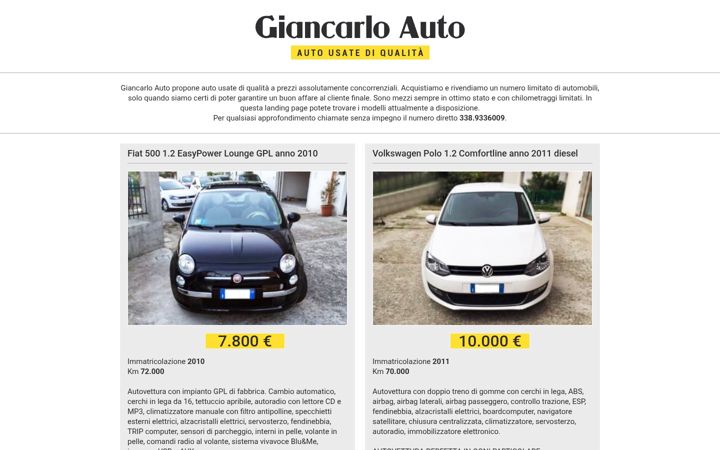 Skærmbillede af giancarloauto.it