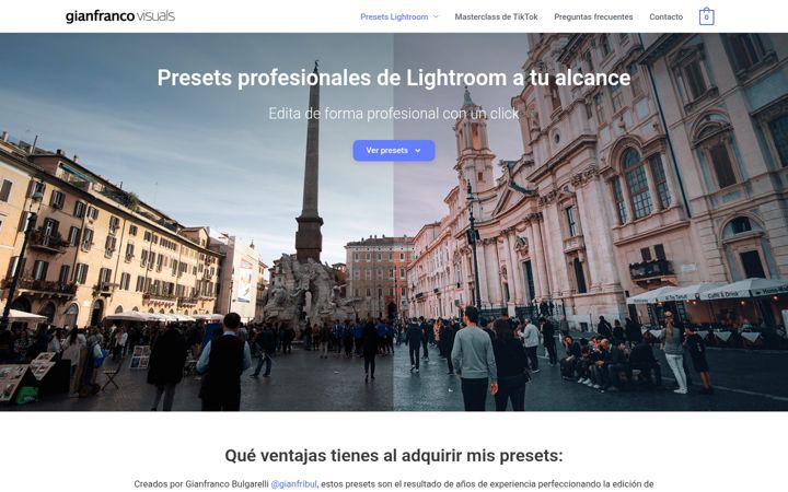 Screenshot of gianfrancovisuals.com