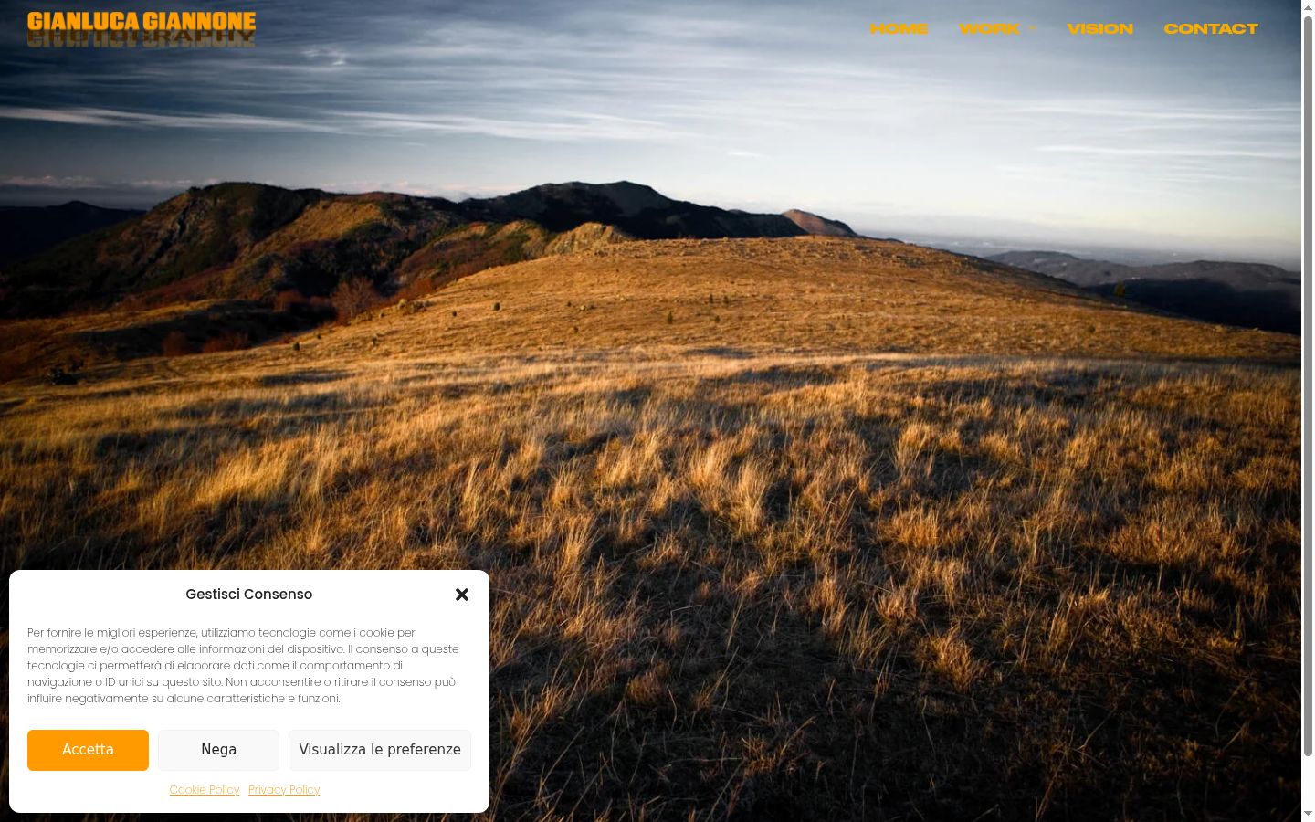 Screenshot del banner di consenso mostrato prima di qualsiasi interazione