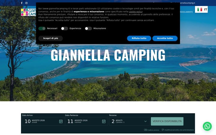 Screenshot of giannellacamping.com