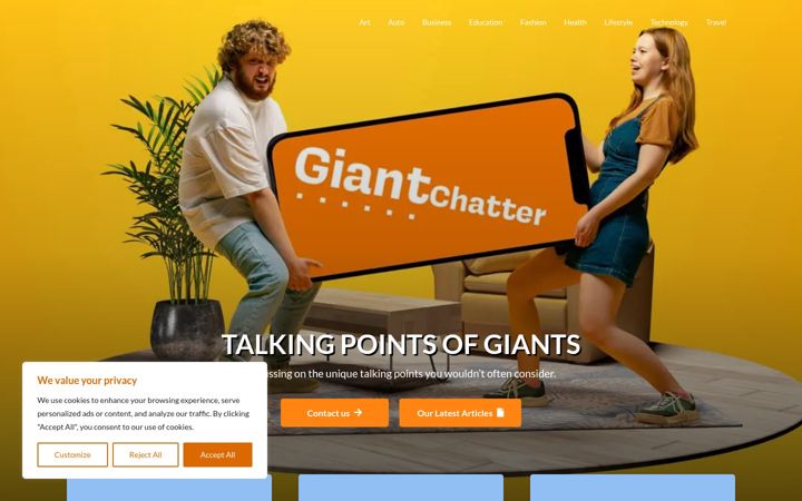 Screenshot of giantchatter.co.uk