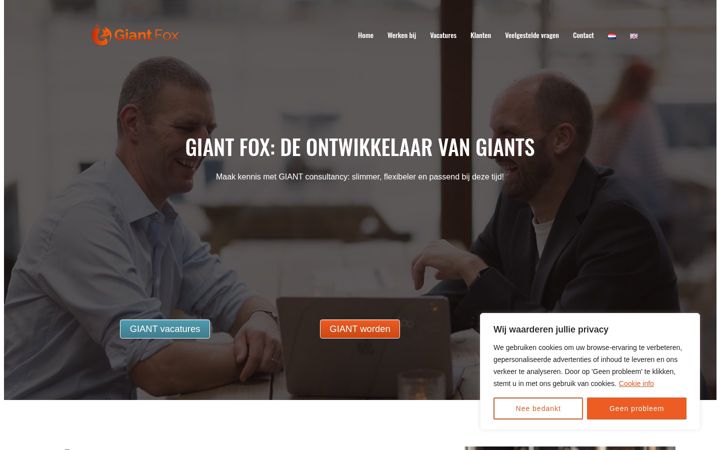 Screenshot of giantfox.nl