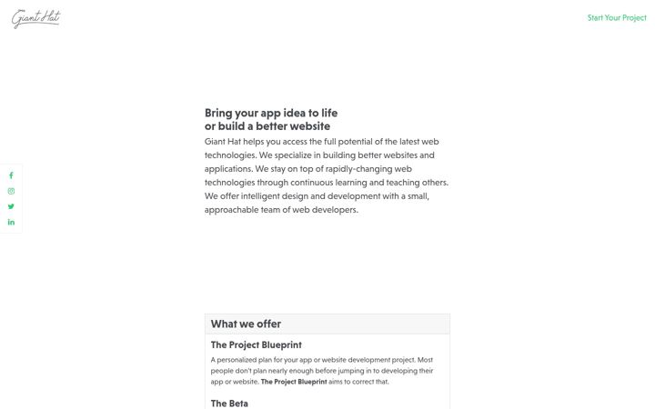 Screenshot of gianthatworks.com