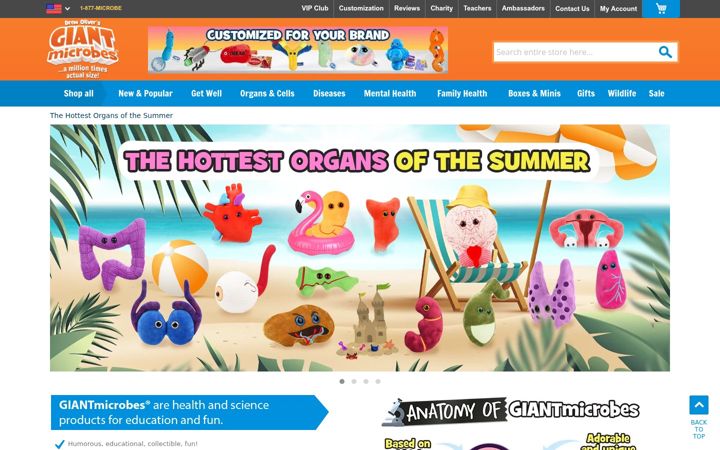 Screenshot of giantmicrobes.com