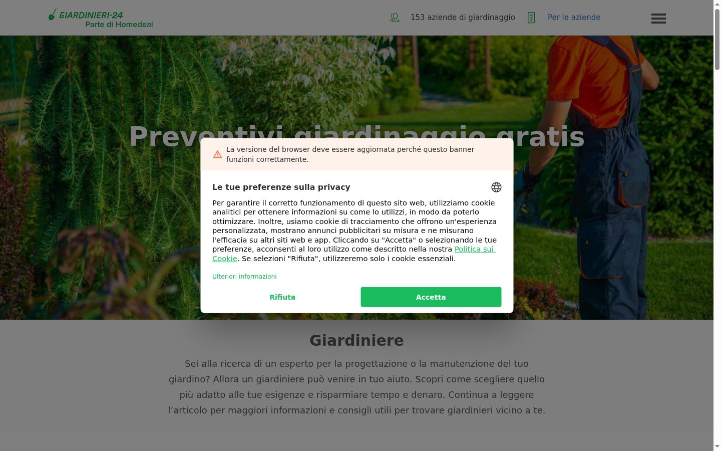 Zrzut ekranu banera zgody wyświetlanego przed jakąkolwiek interakcją