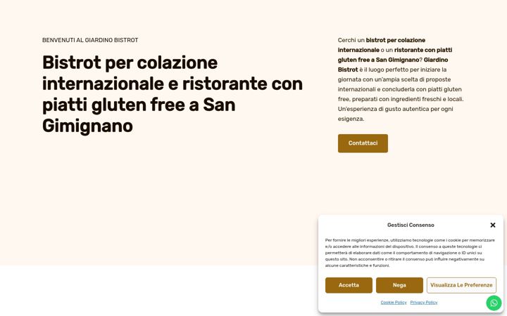 Screenshot of giardinobistrot17.it