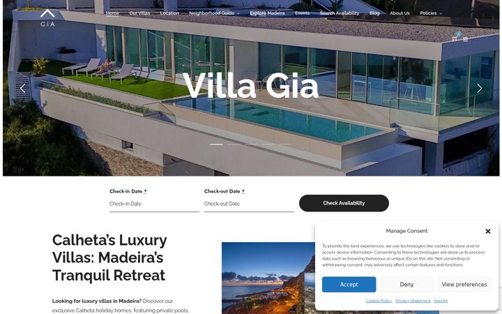 Screenshot of giasvillas.com