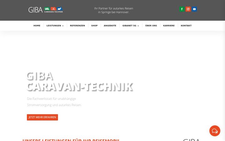 Screenshot of giba-caravan.de