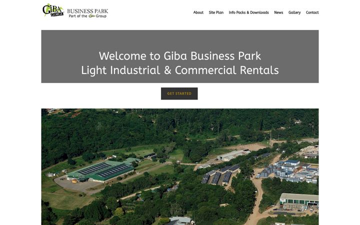 Screenshot of gibabusinesspark.co.za
