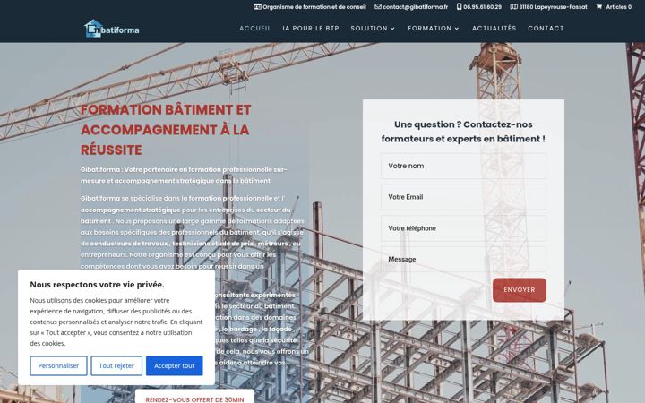 Screenshot of gibatiforma.fr