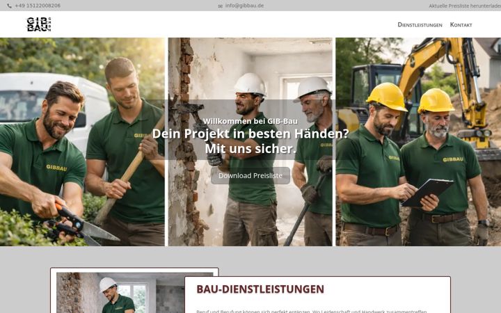 Screenshot of gibbau.de