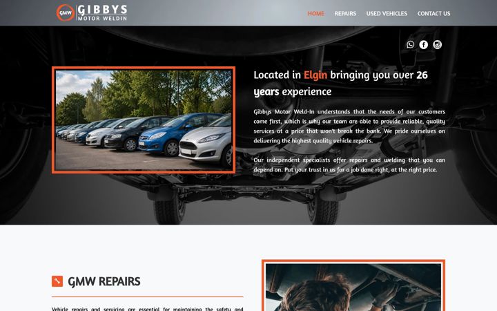 Screenshot of gibbysmotorweldin.co.uk