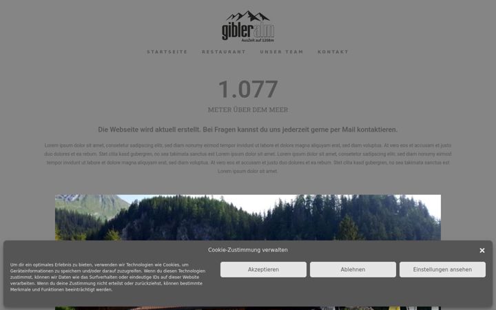 Screenshot of gibler-alm.at
