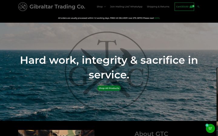 Screenshot of gibraltartradingco.com