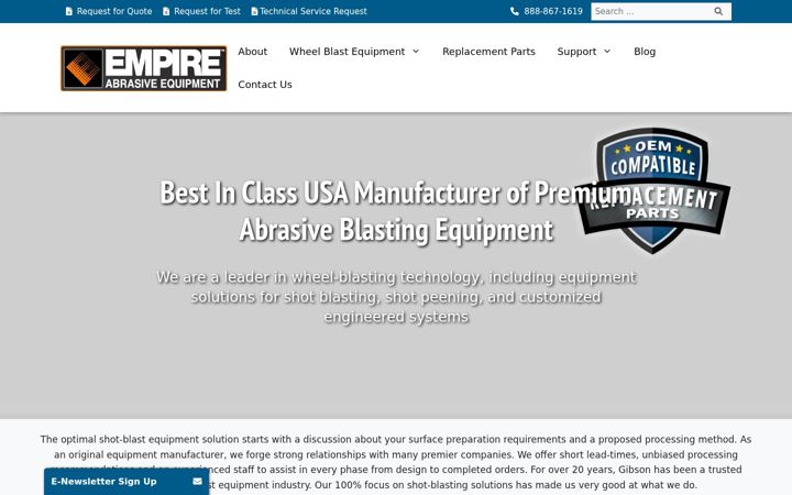 Screenshot of gibson-equipment.com