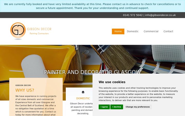 Screenshot of gibsondecor.co.uk