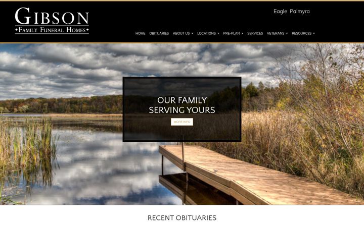 Screenshot of gibsonfamilyfuneralhomes.com