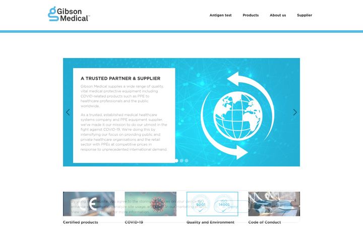 Screenshot of gibsonmedical.se