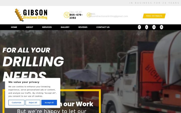 Screenshot of gibsonsdirectionaldrilling.com