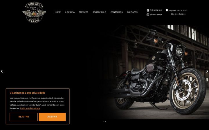 Screenshot of gibsonsgarage.com.br
