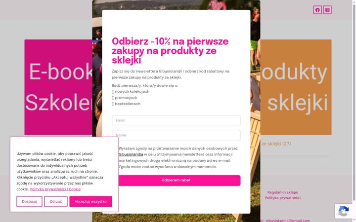 Screenshot of gibusiolandia-sklep.pl