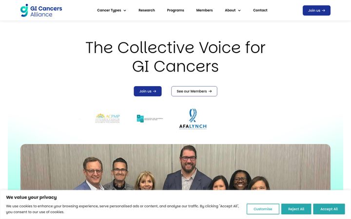 Screenshot of gicancersalliance.org