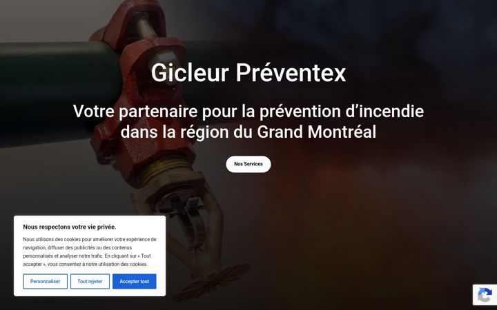 Screenshot of gicleurpreventex.ca