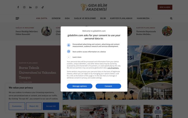 Screenshot of gidabilim.com