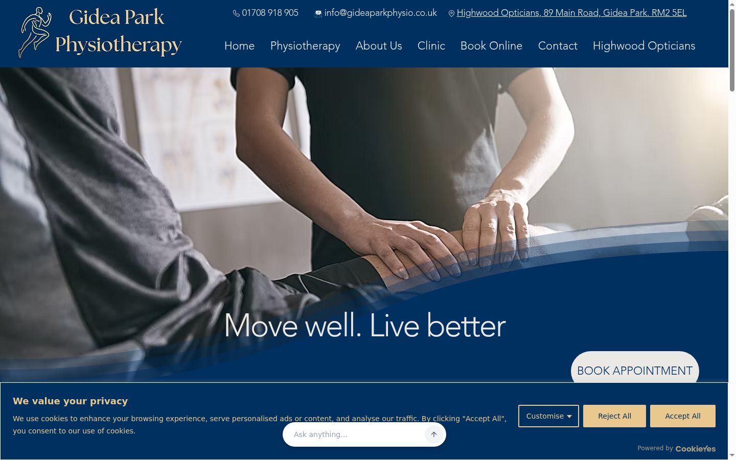 Screenshot of the consent banner shown before any interaction
