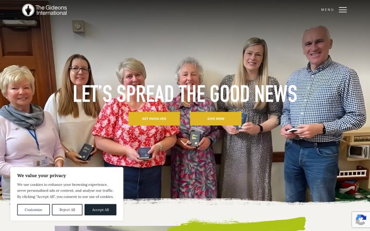Screenshot of gideonsinternational.org.uk