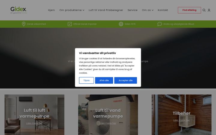 Screenshot of gidex.dk