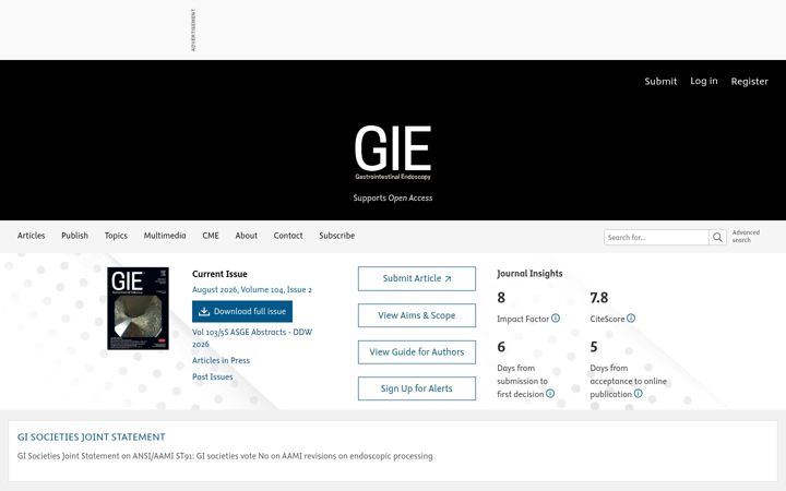 Screenshot of giejournal.org