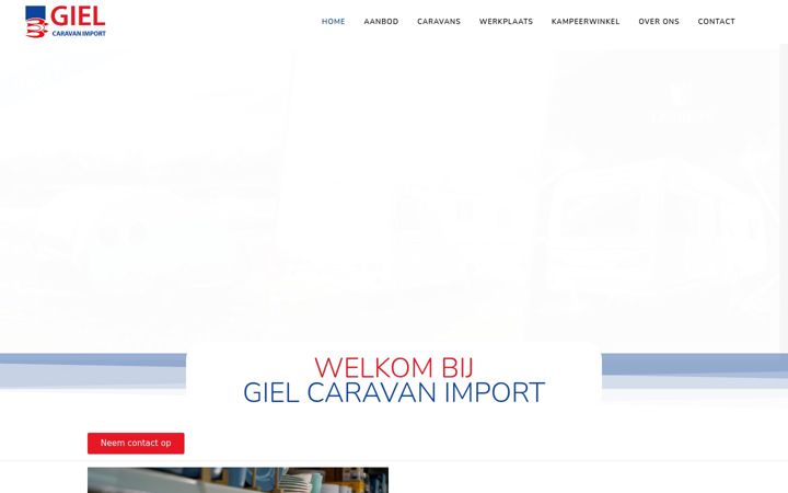 Screenshot of gielcaravans.nl