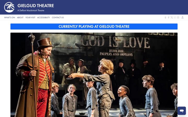Screenshot of gielgudtheatre.co.uk