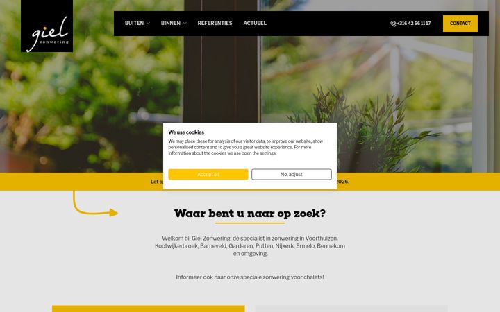 Screenshot of gielzonwering.nl